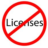 Licenses with a cancel circle