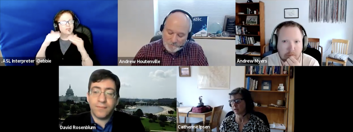 Screenshot of webinar presenters at the Lunch and Learn event