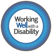 Working Well with a Disability Logo blue circle